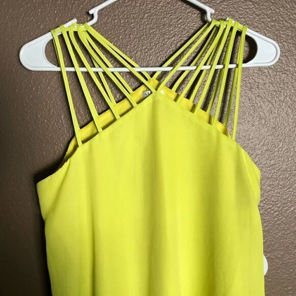 A. Peach Strappy Neon Yellow Dress MEDIUM - Picture 2 of 5